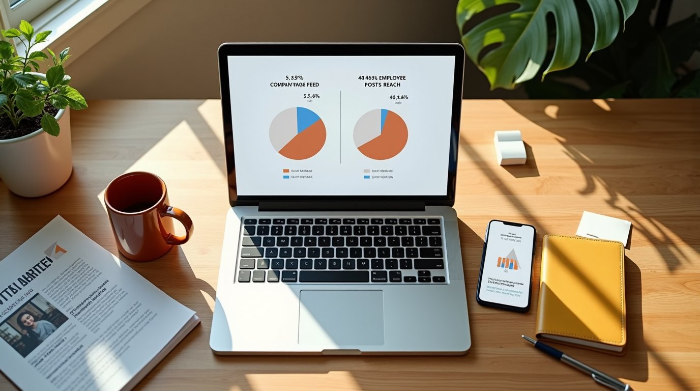 Organiczny zasięg Company Page na LinkedIn spadł o 60% w ciągu dwóch lat. Firmy, które wiedzą, jak działać z nowym algorytmem i programem ambasadorów marki, pozyskują klientów B2B taniej niż przez LinkedIn Ads.
