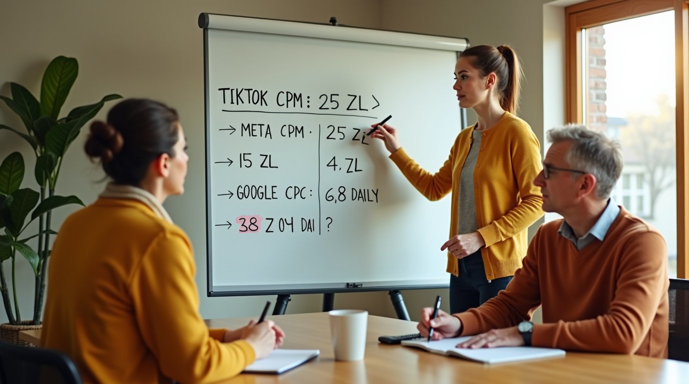 TikTok Ads w Polsce ma CPC dwa-trzy razy droższe od Meta, ale dociera tam, gdzie LinkedIn i Google Display już nie sięgają. Pokazujemy, kiedy mała firma powinna tu wejść, a kiedy lepiej zostać przy Google Ads.